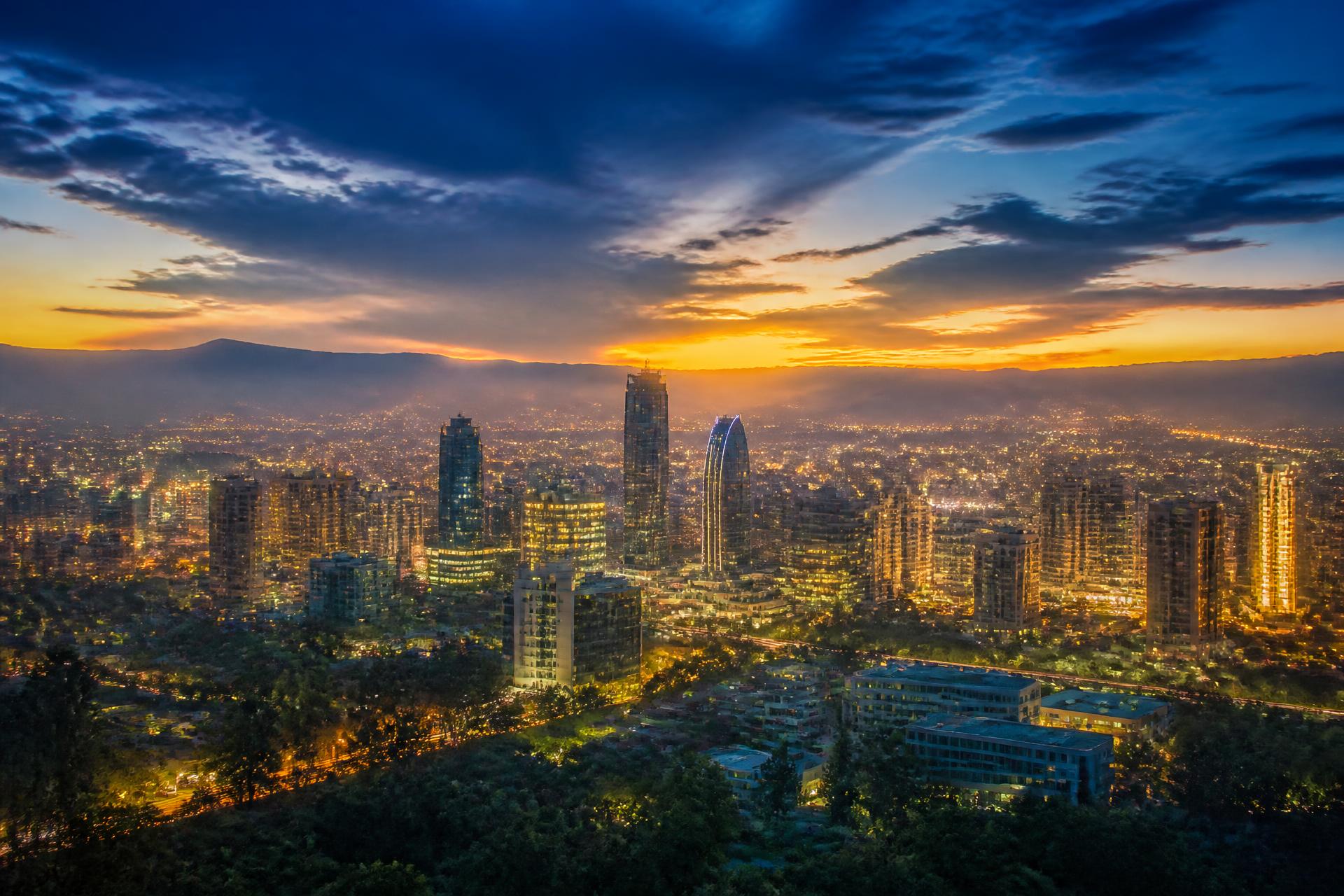Addis Ababa skyline at golden hour